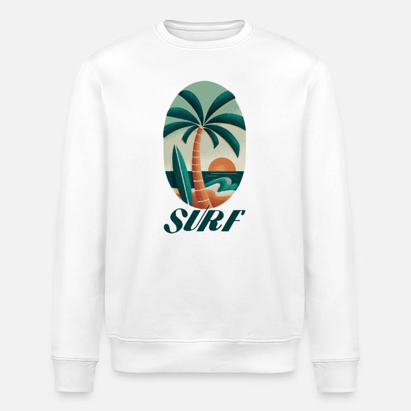 Surf Palme und Strand - Stanley/Stella Unisex Bio-Sweatshirt ROLLER - Weiß