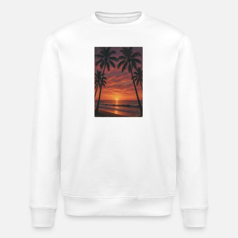 Sunset on the palm beach - Stanley/Stella ROLLER Unisex Organic Sweatshirt - white