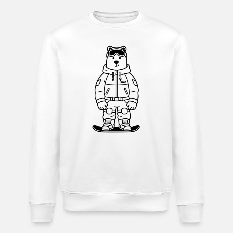 Bear Snowboarder - Sweat bio ROLLER Stanley/Stella Unisexe - blanc