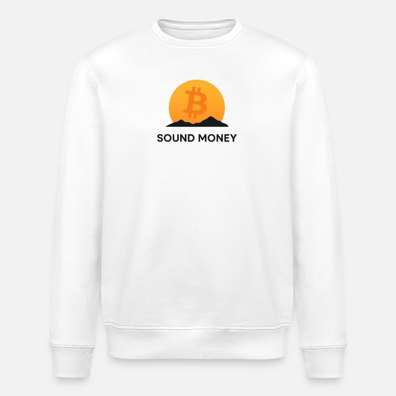 Bitcoin Sunset Mountain - Sweat bio ROLLER Stanley/Stella Unisexe - blanc