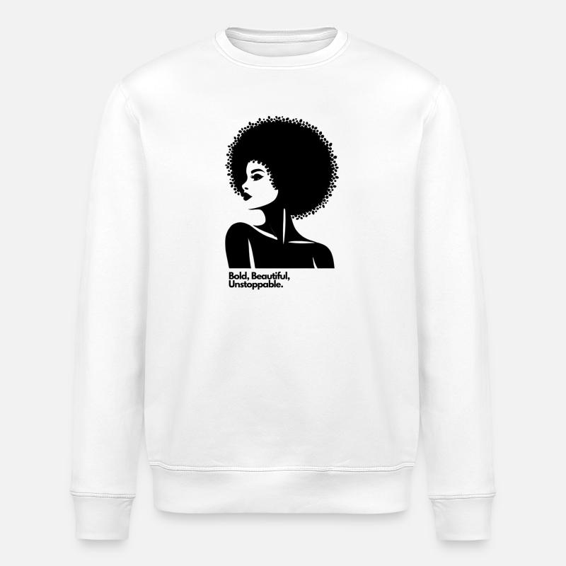 Afro Queen Silhouette - Sweat bio ROLLER Stanley/Stella Unisexe - blanc