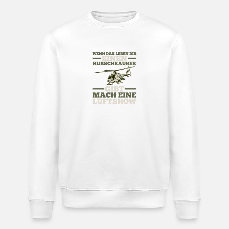 Pilot Helicopter Helicopter - Stanley/Stella ROLLER Unisex Organic Sweatshirt - white