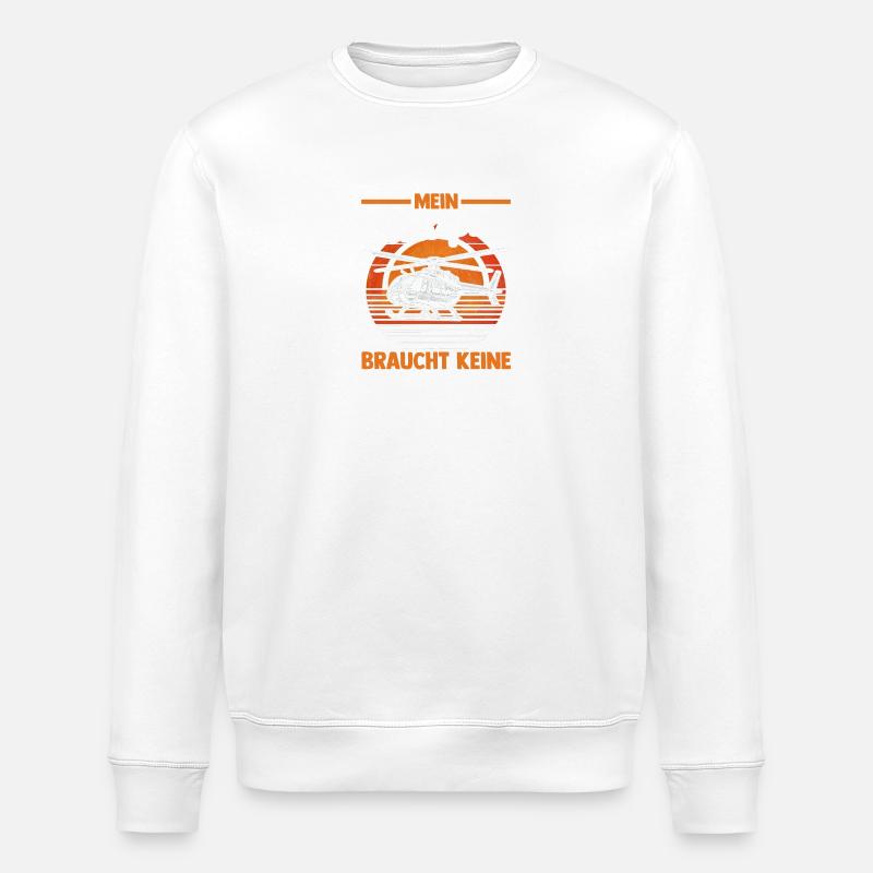Pilot Helicopter Helicopter - Stanley/Stella ROLLER Unisex Organic Sweatshirt - white