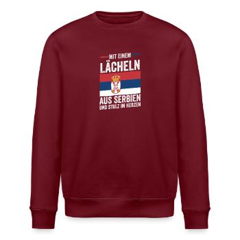 Serben Serbisch Serbien - Stanley/Stella Unisex Bio-Sweatshirt ROLLER - Burgunderrot - Vorne - Nik (191cm)
