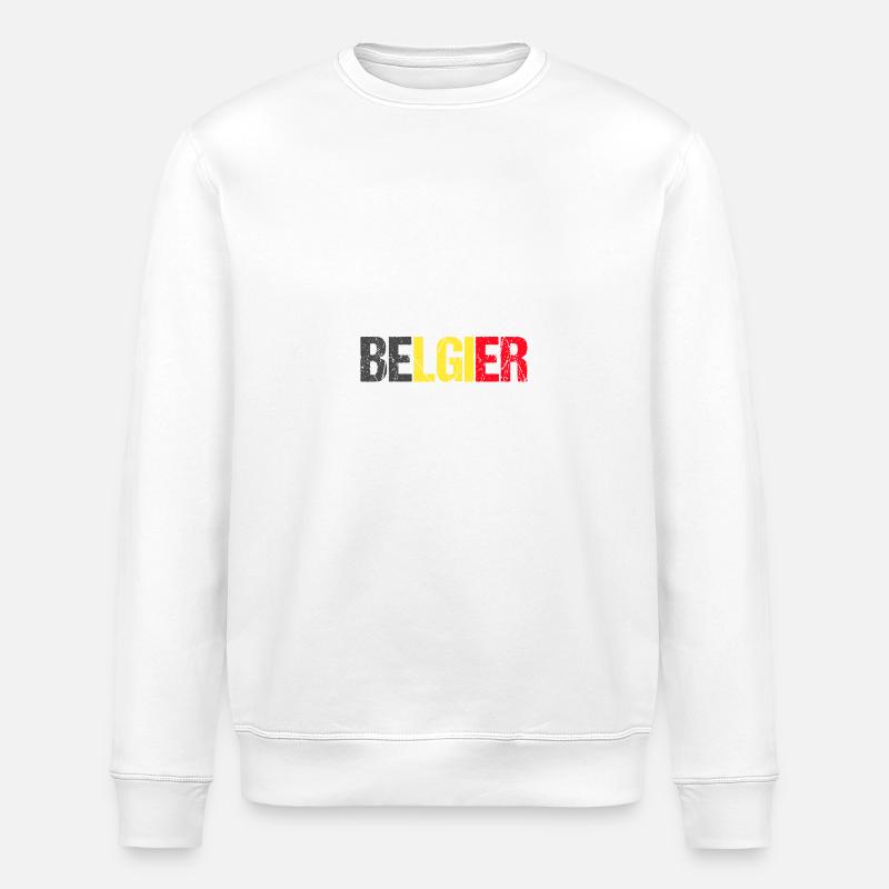 Belgier Belgien - Stanley/Stella Unisex Bio-Sweatshirt ROLLER - Weiß