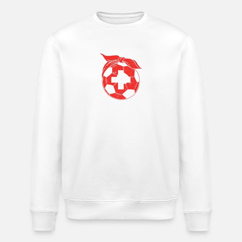 Schweizer Mama Mutter Schweiz - Stanley/Stella Unisex Bio-Sweatshirt ROLLER - Weiß