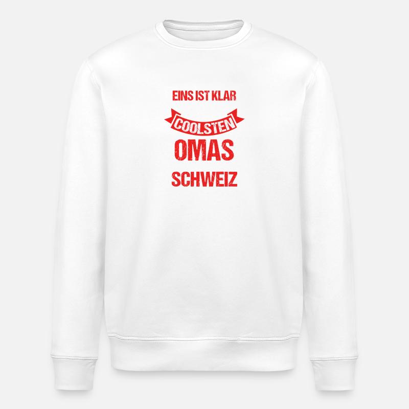 Schweizer Oma Großmutter Schweiz - Stanley/Stella Unisex Bio-Sweatshirt ROLLER - Weiß
