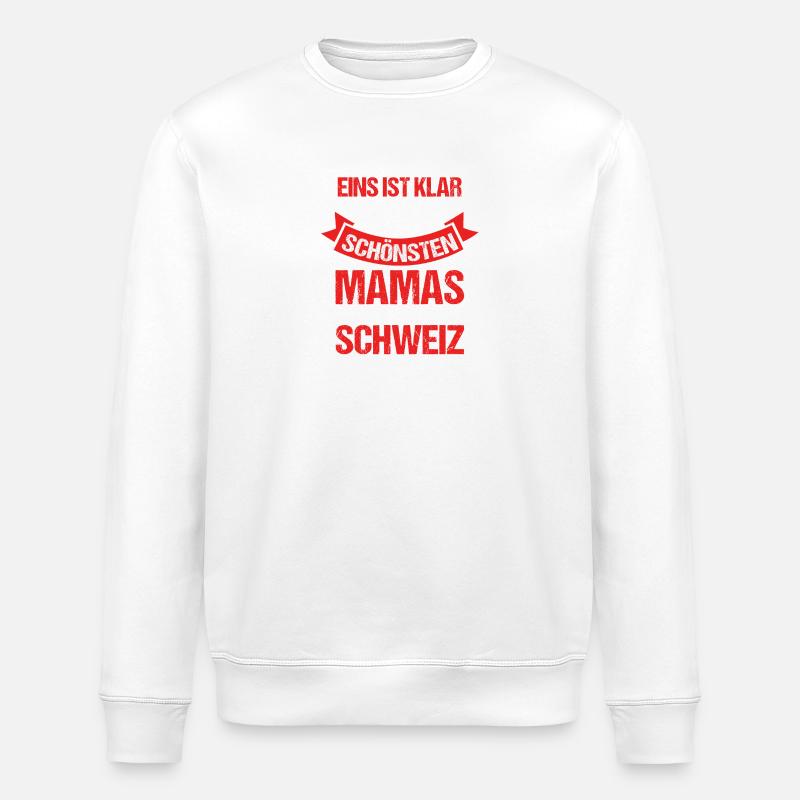 Schweizer Mama Mutter Schweiz - Stanley/Stella Unisex Bio-Sweatshirt ROLLER - Weiß