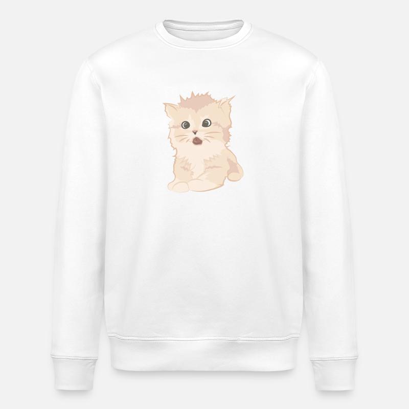 Chat mignon comme illustration - Sweat bio ROLLER Stanley/Stella Unisexe - blanc