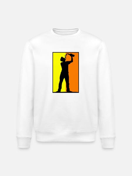 Drinker Beer - Stanley/Stella ROLLER Unisex Organic Sweatshirt - white