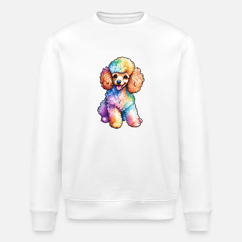 Aquarelles de caniche - Sweat bio ROLLER Stanley/Stella Unisexe - blanc