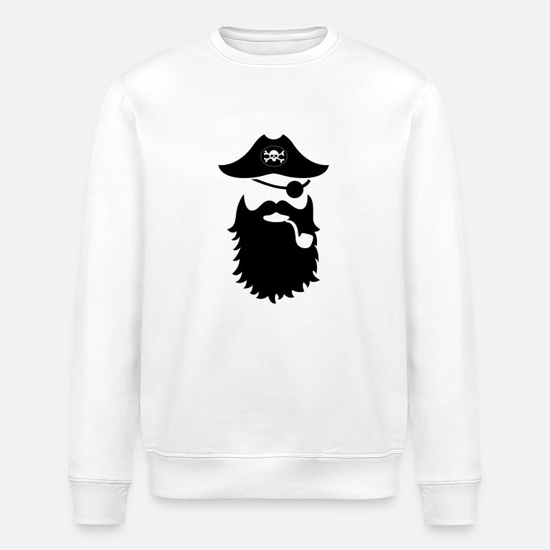 piraten moustache - Stanley/Stella Unisex Bio-Sweatshirt ROLLER - Weiß