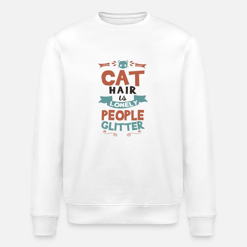 cat hair is gliter - Sweat bio ROLLER Stanley/Stella Unisexe - blanc