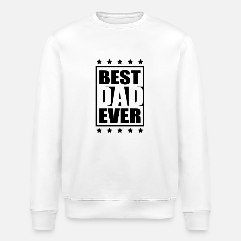 Cool Best Dad Ever Logo-Design - Stanley/Stella ROLLER Unisex Organic Sweatshirt - white