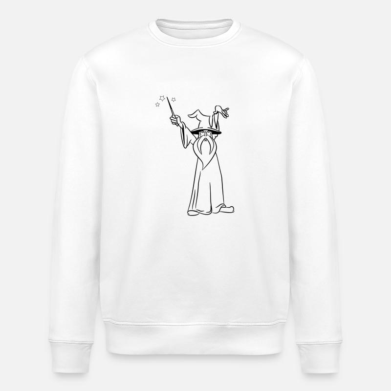 zauberer Zauberstab böse angriff - Stanley/Stella Unisex Bio-Sweatshirt ROLLER - Weiß