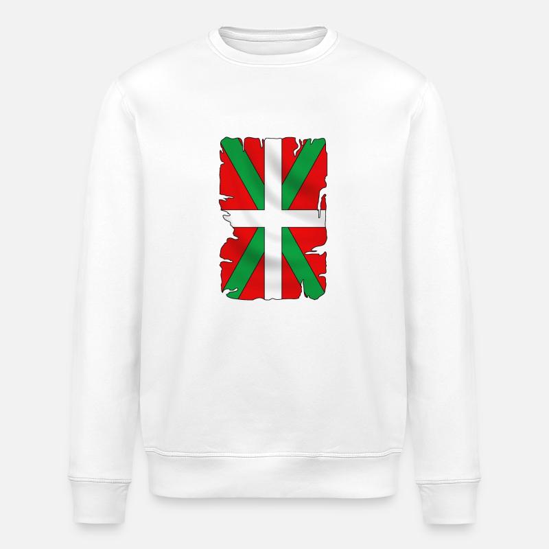 basque drapeau - ikurriña - Sweat bio ROLLER Stanley/Stella Unisexe - blanc