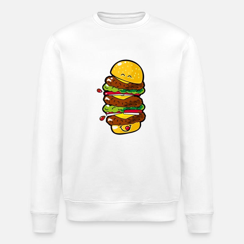 Smiley Big Burger - Sweat bio ROLLER Stanley/Stella Unisexe - blanc