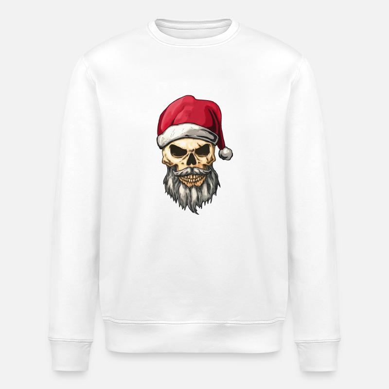 Crâne de Crismas - Sweat bio ROLLER Stanley/Stella Unisexe - blanc