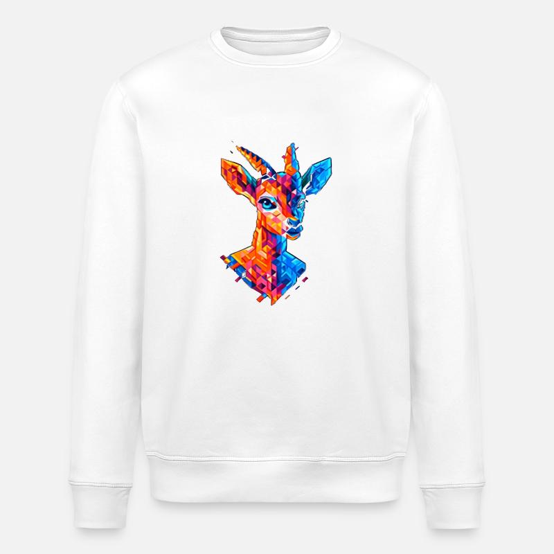 Chèvre Plolygon - Sweat bio ROLLER Stanley/Stella Unisexe - blanc