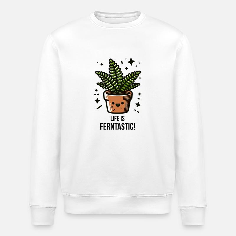 Life is Ferntastic - Stanley/Stella ROLLER Unisex Organic Sweatshirt - white