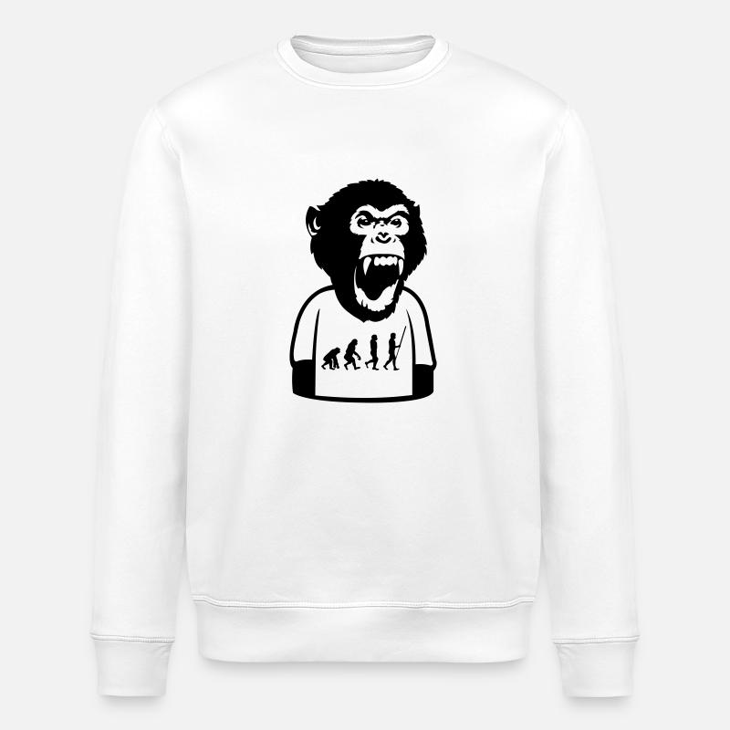 Affe Evolution - Stanley/Stella Unisex Bio-Sweatshirt ROLLER - Weiß
