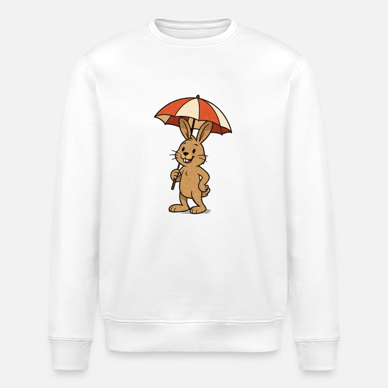 rabbit sonnenschirm hase - Stanley/Stella Unisex Bio-Sweatshirt ROLLER - Weiß