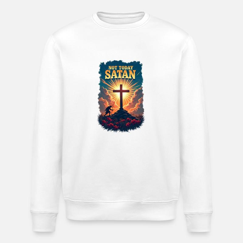 Nicht heute Satan - Stanley/Stella Unisex Bio-Sweatshirt ROLLER - Weiß