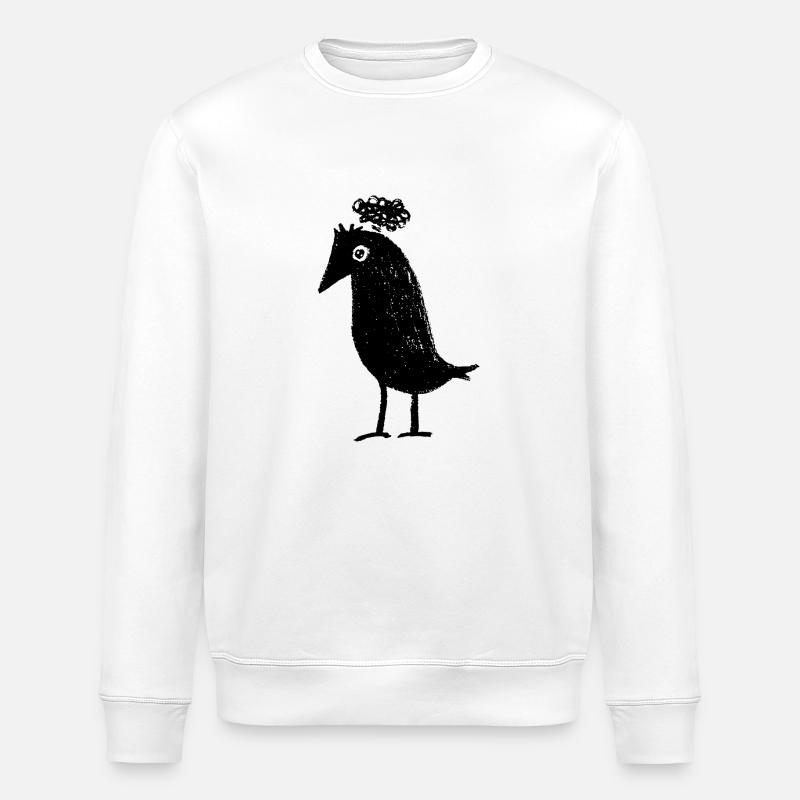 Thoughtful Raven Overthinker Thoughts ADHD Goth - Stanley/Stella ROLLER Unisex Organic Sweatshirt - white