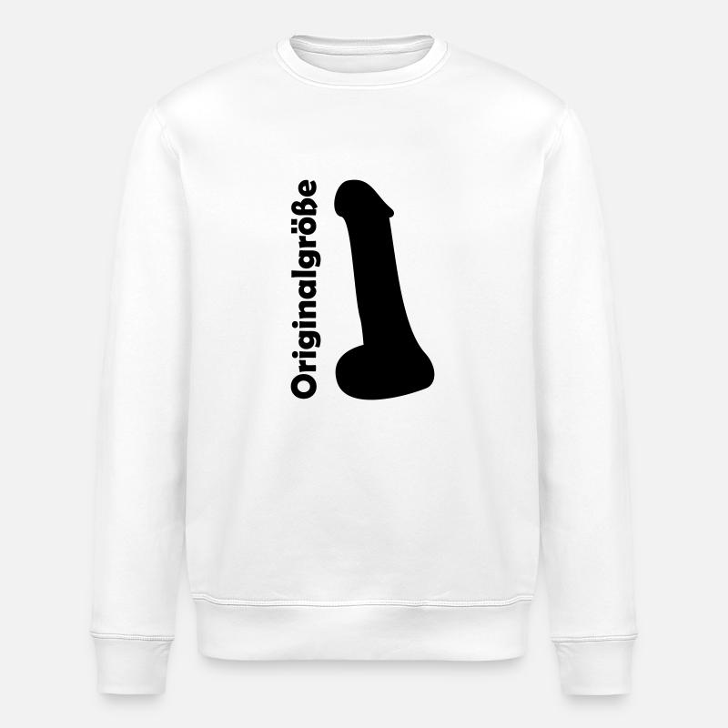 Penis Originalgröße - Stanley/Stella Unisex Bio-Sweatshirt ROLLER - Weiß