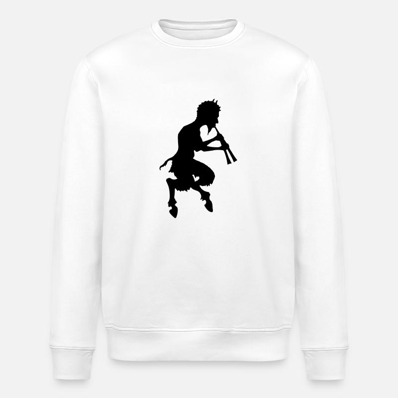 pan faun devil devil - Stanley/Stella ROLLER Unisex Organic Sweatshirt - white