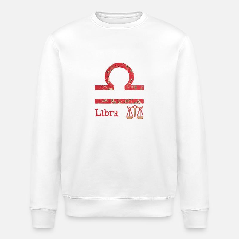 Zodiac sign Libra E 245 - Stanley/Stella ROLLER Unisex Organic Sweatshirt - white