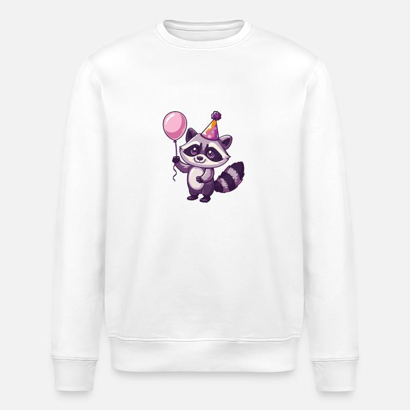 Raton laveur anniversaire bébé - Sweat bio ROLLER Stanley/Stella Unisexe - blanc