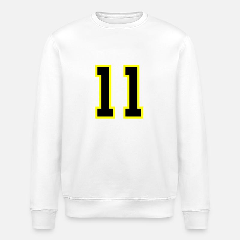 11 Zahl Trikot - Stanley/Stella Unisex Bio-Sweatshirt ROLLER - Weiß