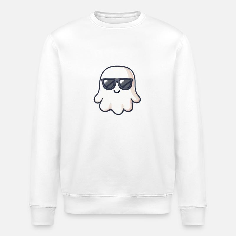 Ghost Halloween Cool - Stanley/Stella ROLLER Unisex Organic Sweatshirt - white