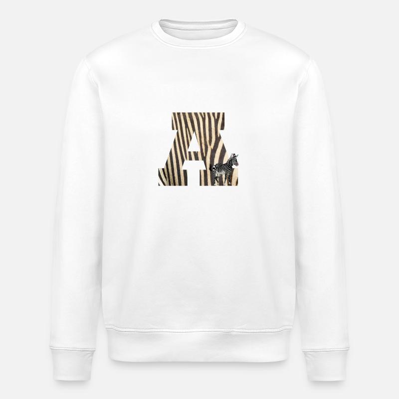 zebra a - Stanley/Stella ROLLER Unisex Organic Sweatshirt - white