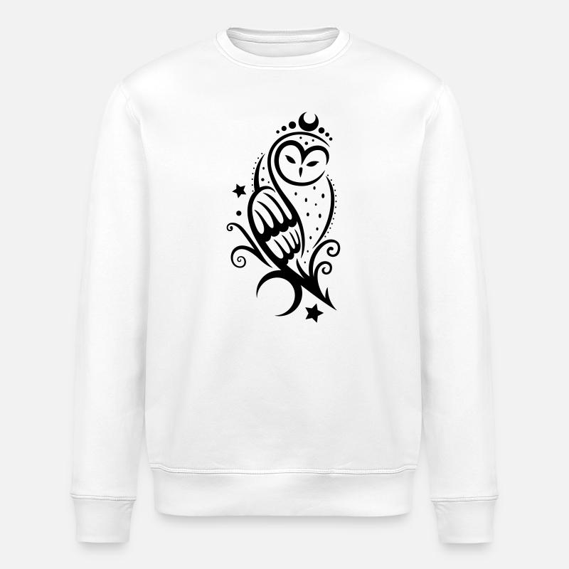 Eule Schneeeule Tattoo - Stanley/Stella Unisex Bio-Sweatshirt ROLLER - Weiß