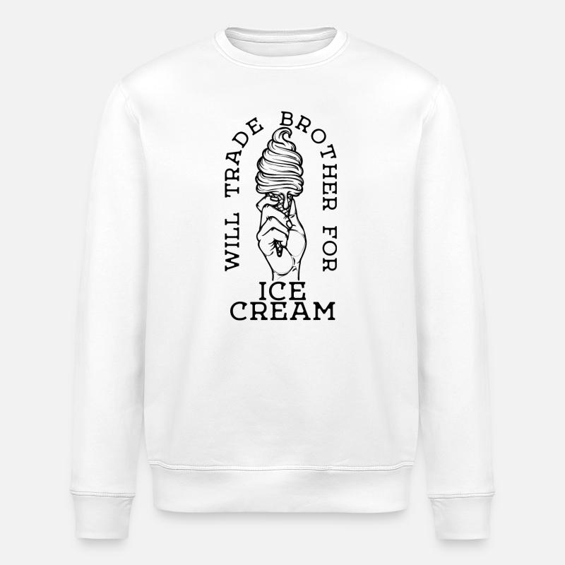 Süßigkeiten Humorvoll Statement Lecker Eis - Stanley/Stella Unisex Bio-Sweatshirt ROLLER - Weiß