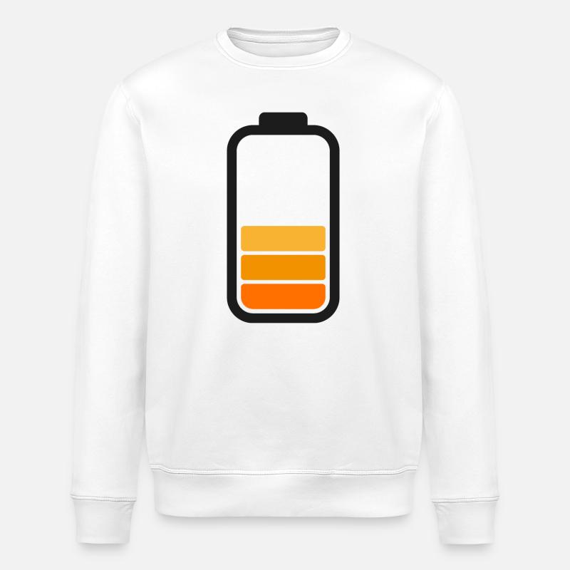 HALF BATTERY - Black - Stanley/Stella Unisex Bio-Sweatshirt ROLLER - Weiß