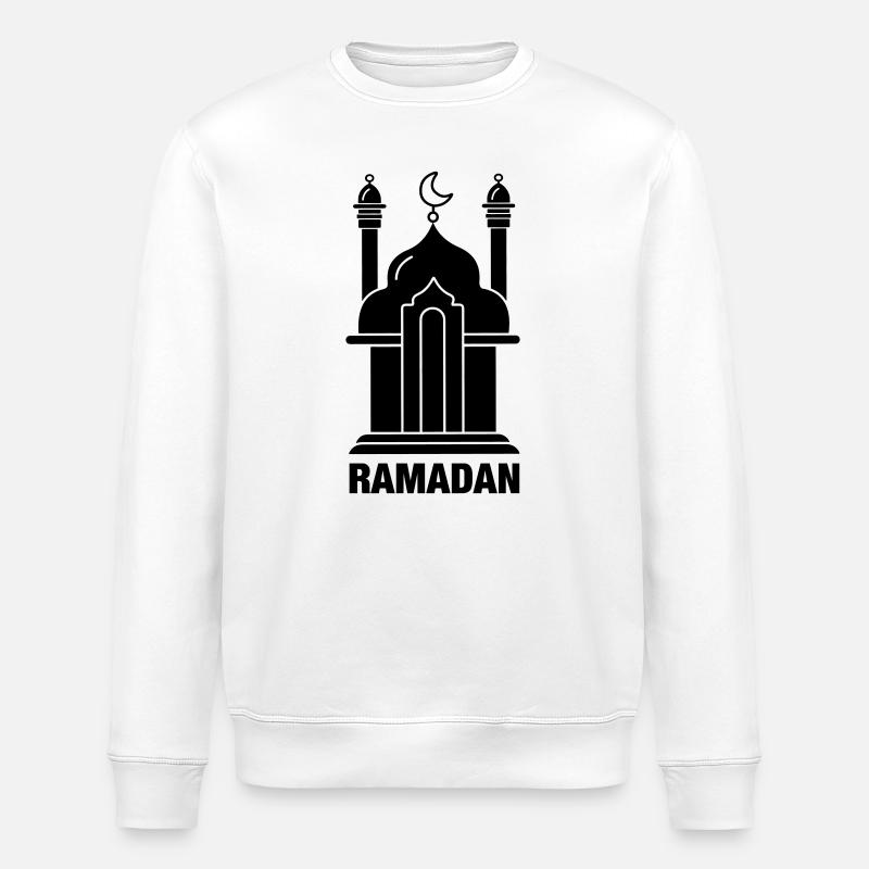 Ramadan text and mosque - Stanley/Stella ROLLER Unisex Organic Sweatshirt - white