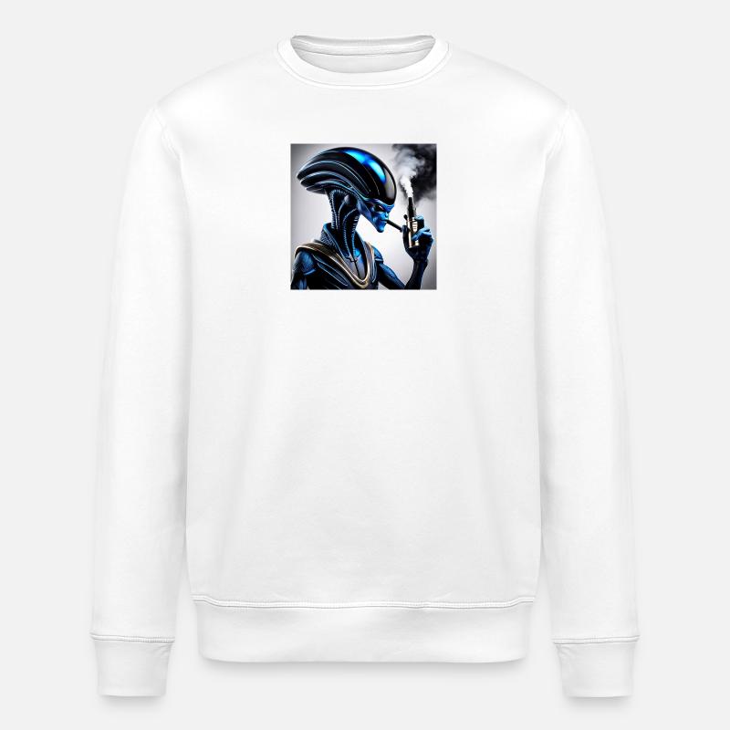 Blauer Droid Dampfer Vibe - Stanley/Stella Unisex Bio-Sweatshirt ROLLER - Weiß