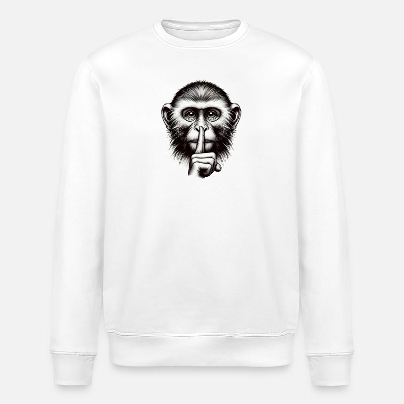 Schweigender Affe - Logo - Stanley/Stella Unisex Bio-Sweatshirt ROLLER - Weiß