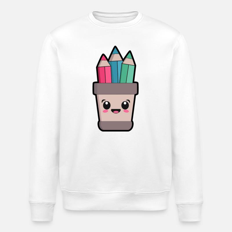 Kawaii Bleistifthalter - Stanley/Stella Unisex Bio-Sweatshirt ROLLER - Weiß