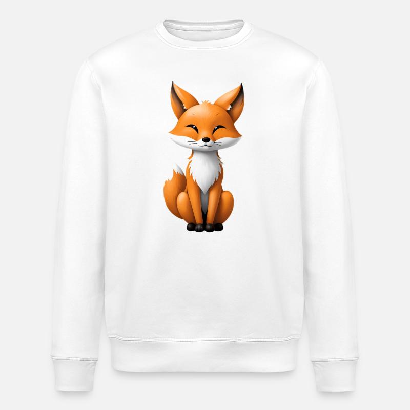 Niedliche Fuchs Illustration - Stanley/Stella Unisex Bio-Sweatshirt ROLLER - Weiß