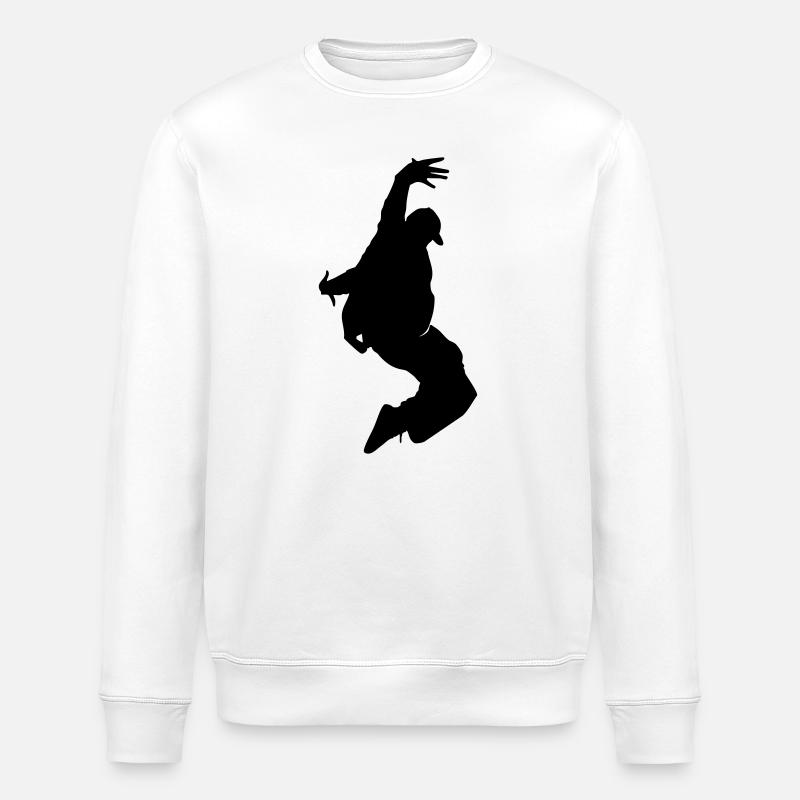 B-Boy Silhouette – Breakdance Freeze - Stanley/Stella Unisex Bio-Sweatshirt ROLLER - Weiß