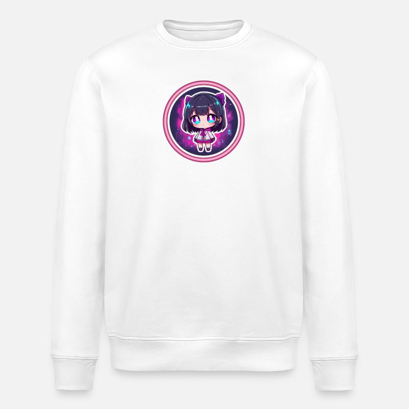 Neon Chibi dans la Cyber City - Sweat bio ROLLER Stanley/Stella Unisexe - blanc