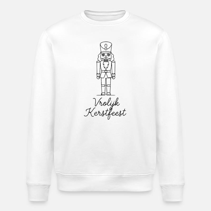 Vrolijk Kerstfeest Nutcracker Christmas - Stanley/Stella ROLLER Unisex Organic Sweatshirt - white