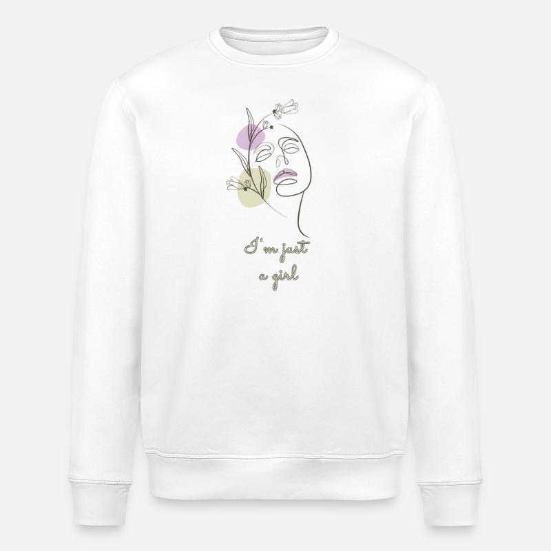 I'm just a girl - Stanley/Stella ROLLER Unisex Organic Sweatshirt - white
