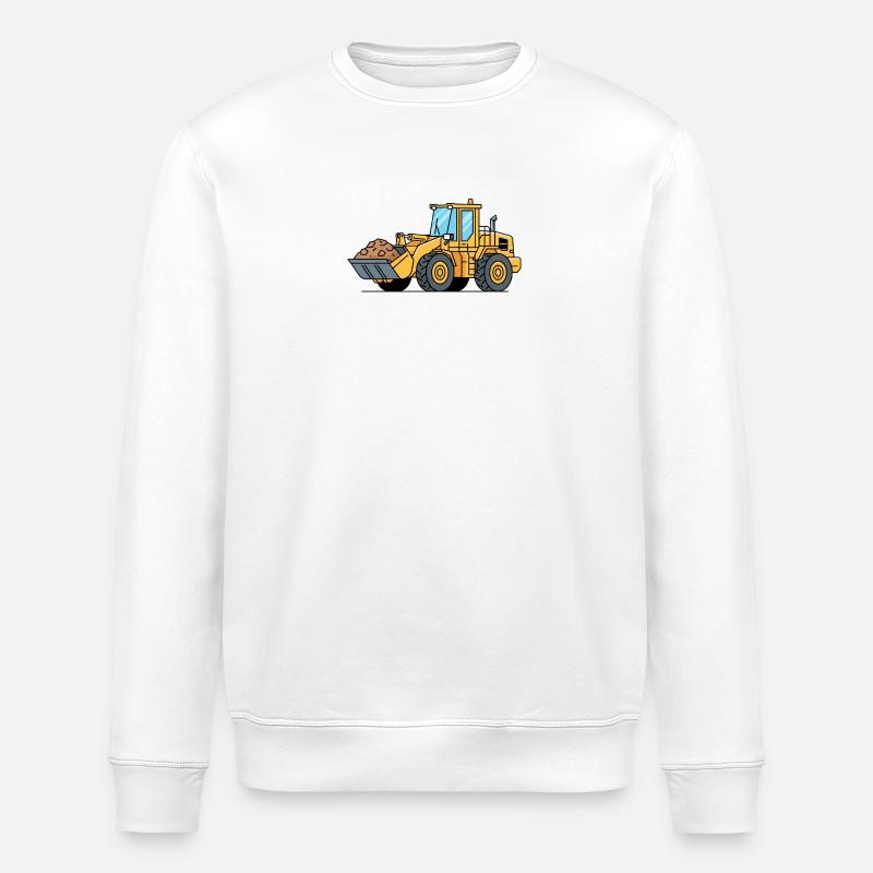 Wheel loader construction machine - Stanley/Stella ROLLER Unisex Organic Sweatshirt - white