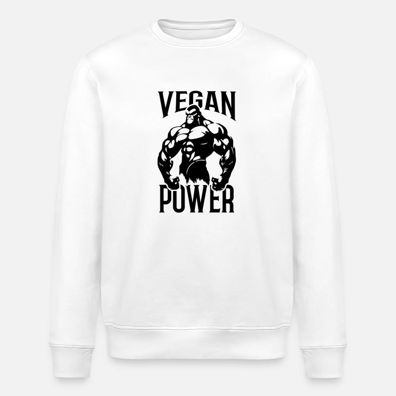 Gorilla Vegan Power - Sweat bio ROLLER Stanley/Stella Unisexe - blanc