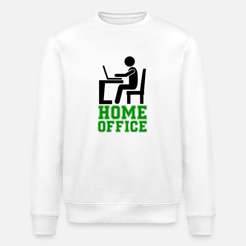 computer work home office - Stanley/Stella ROLLER Unisex Organic Sweatshirt - white